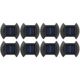 Set 8 lampi de perete cu incarcare solara, senzor amurg, forma scoica, Negru, Oem