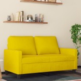 Gossi canapea cu 2 locuri, galben, 120 cm, catifea