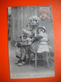 HOPCT 506 S AUVERGNE MAMA CU COPII -FEMEIE 1912 -FRANTA -TCV-COSTUM SI COAFURA / COSTUME TRADITIONALE -EUROPA -