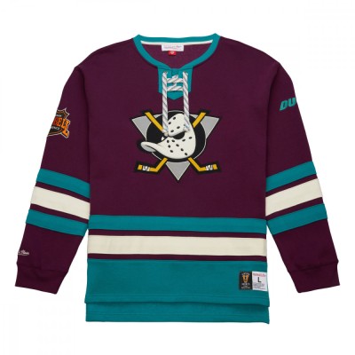 Anaheim Ducks hanorac de bărbați Heritage Lace-Up Crew Vintage Logo - XL foto