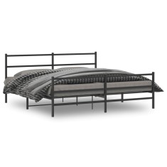 vidaXL Cadru pat metalic cu tăblii de cap/picioare&nbsp;, negru, 193x203 cm 355389