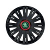 Set 4 Capace Roti pentru Skoda Nou Verde, model Active Black Cu Inel Rosu, R15, SKODA