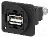 Conector {{Tip conector}}, colier (2 orificii), orificiu pentru &amp;#351;urub cap plat, pt. montare pe panou, CLIFF - CP30208NX