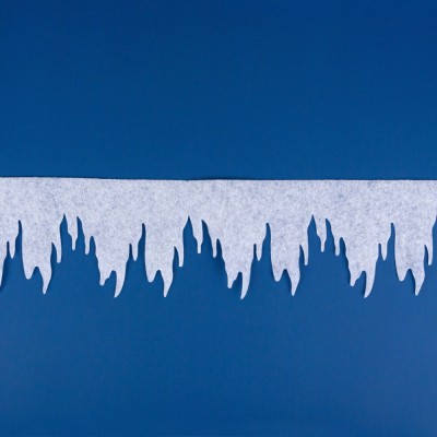 Banner Decorativ Crăciun, Model Turturi, Culoare Alb, Material Poliester, Dimensiuni 5m x 16cm foto