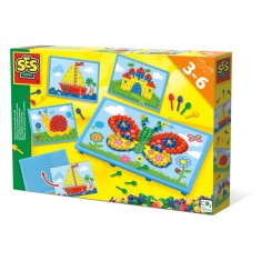 Joc creativ -Tabla mozaic cu 4 carduri, 3-6 ani