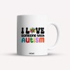 Cana alba personalizata I love someone with autism, INOVATIX&reg;. 330ml, Oem