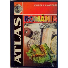 ATLAS ROMANIA de VIORELA ANASTASIU, ILUSTRATII SI COPERTA de ELENA DRAGULELEI DUMITRU, CARTOGRAFIE de SEVERIN VLAD, 1999