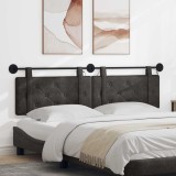 vidaXL Tăblie de pat suspendată Cu lumină LED Negru PU antic 3424241