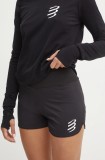 Compressport pantaloni scurți de alergare Performance culoarea negru, cu imprimeu, medium waist, ASHW4069