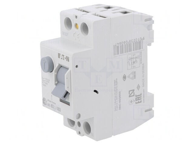 &Icirc;ntrerupător diferenţial 63A 30mA 2P IP40