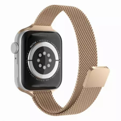 Curea Ceas Apple Watch 1 2 3 4 5 6 7 SE (42 mm 44 mm 45 mm) Gold W034 foto
