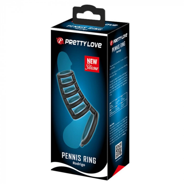 Rodrigo - Manșon elastic pentru penis, negru, 10 cm