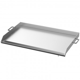 Plita inox pentru gratar pe carbuni, gaz sau electric, Vivatechnix Plancha Inox, 81 x 43 x 6 cm, cu manere foto