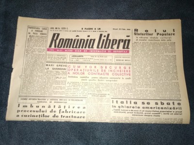 ZIARUL ROMANIA LIBERA 18 FEBRUARIE 1949 foto