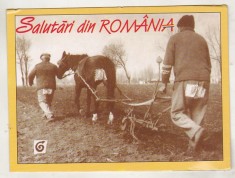 bnk cp Salutari din Romania - carte postala Academia Catavencu - uzata