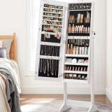 SONGMICS Oglinda de podea cu suport, design fara rama, cu spatiu de depozitare, 41x37x152cm, alb Household NewTrend