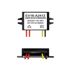 Convertor tensiune 14-28VAC la 12VDC, 1.5A EV18-A2412