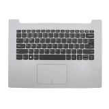 Carcasa superioara cu tastatura palmrest Laptop, Lenovo, IdeaPad 320-14AST Type 80XU, 5CB0N82229, AP13N000310, AM13N000100, DG421, argintie, layout US