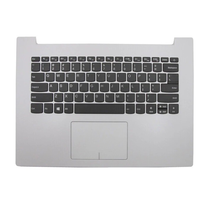Carcasa superioara cu tastatura palmrest Laptop, Lenovo, IdeaPad 330-14IGM Type 81D0, 81G2, 5CB0N82229, AP13N000310, AM13N000100, DG421, argintie, lay