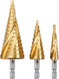 Set 3 Burghie Titan/Inox, Auriu - Masina Gaurit, Oem