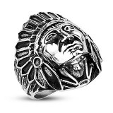 Inel din oțel - apaș american nativ, patinat - Marime inel: 62