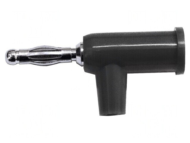 Mufă banană 4mm 15A 5kVDC neagră cupru beriliu