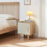 Nachtschrank Ferrersp mit T&uuml;r 50x40x40 cm Eicheoptik/Sandfarben [en.casa]