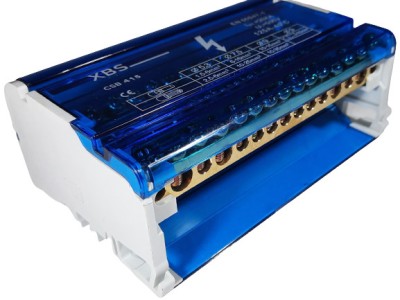 Distribuitor conexiuni 4 poli 125A 500V 132x51x88mm prindere pe sina DIN foto