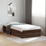 VidaXL Cadru de pat cu sertare, stejar maro, 90x190 cm lemn prelucrat