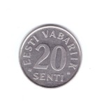 Moneda Estonia 20 senti 2004, stare foarte buna, curata