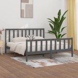Cumpara ieftin Cadru de pat, gri, 200x200 cm, lemn masiv