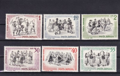 ROMANIA 1966 LP 626 DANSURI POPULARE SERIE MNH foto