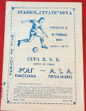 Program meci fotbal POLI TIMISOARA - ASA TARGU-MURES (CUPA ROMANIEI 24.02.1980)