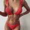 SW2303-3 Costum de baie in 2 piese model cu sclipici si volanase