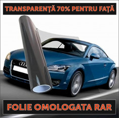 Folie pentru geamuri FATA - omologata RAR (2m x 0,5m), transparenta 70% foto