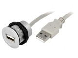 Soclu USB Har-Port &Oslash;22mm Argintiu IP20