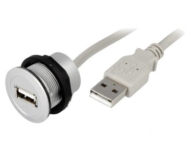 Soclu USB Har-Port &amp;Oslash;22mm Argintiu IP20 foto