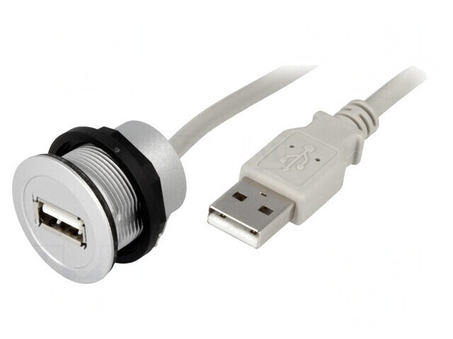 Soclu USB Har-Port &Oslash;22mm Argintiu IP20
