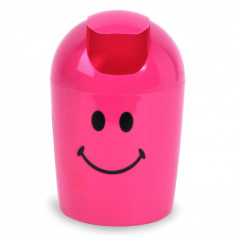 Cos de gunoi, model smiley, 1.2lt, roz, 19&amp;amp;#215;12 cm foto