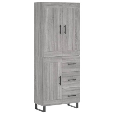 Dulap inalt, gri sonoma, 69,5x34x180 cm, lemn compozit foto