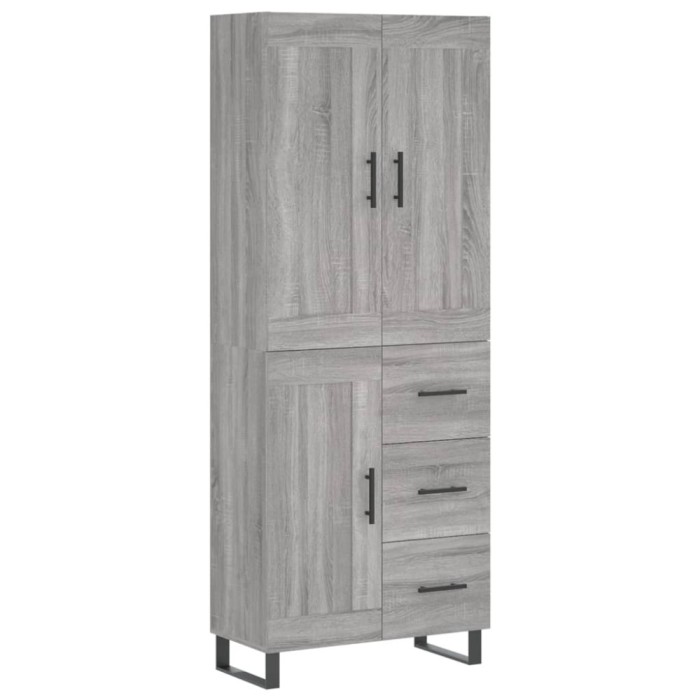 Dulap inalt, gri sonoma, 69,5x34x180 cm, lemn compozit