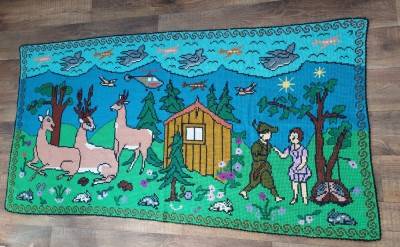 ** Peretar vechi carpeta taraneasca populara cusatura Maramures anii 60-70 foto