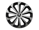 Cumpara ieftin Set 4 capace roti Fame Gri-Negru cu inel R16, pentru gama auto Peugeot, Autohelix MSA