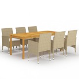 vidaXL Set mobilier de grădină, 7 piese, bej 3067857