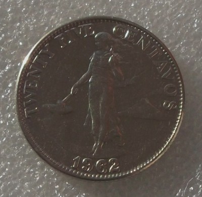 G5. FILIPINE 25 centavos 1962 aUNC ** foto