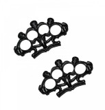 Cumpara ieftin Set 2 Rozete Metalice Autoaparare Living Dead, Negru, 12cm, Box Pumnal, Cranii