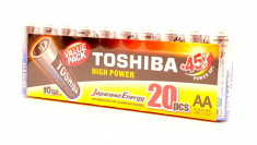 Baterii TOSHIBA R6 Alcaline, High Power, 1.5 V, set 20 bucati foto