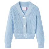 Cardigan pentru copii tricotat, albastru, 128, vidaXL
