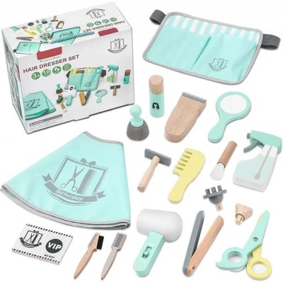 Set de Frizerie pentru Copii Hair Dresser - Jucarie din Lemn pentru Tuns si Infrumusetare foto