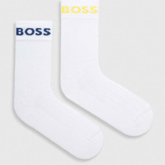 BOSS șosete 2-pack bărbați, culoarea alb 50467707